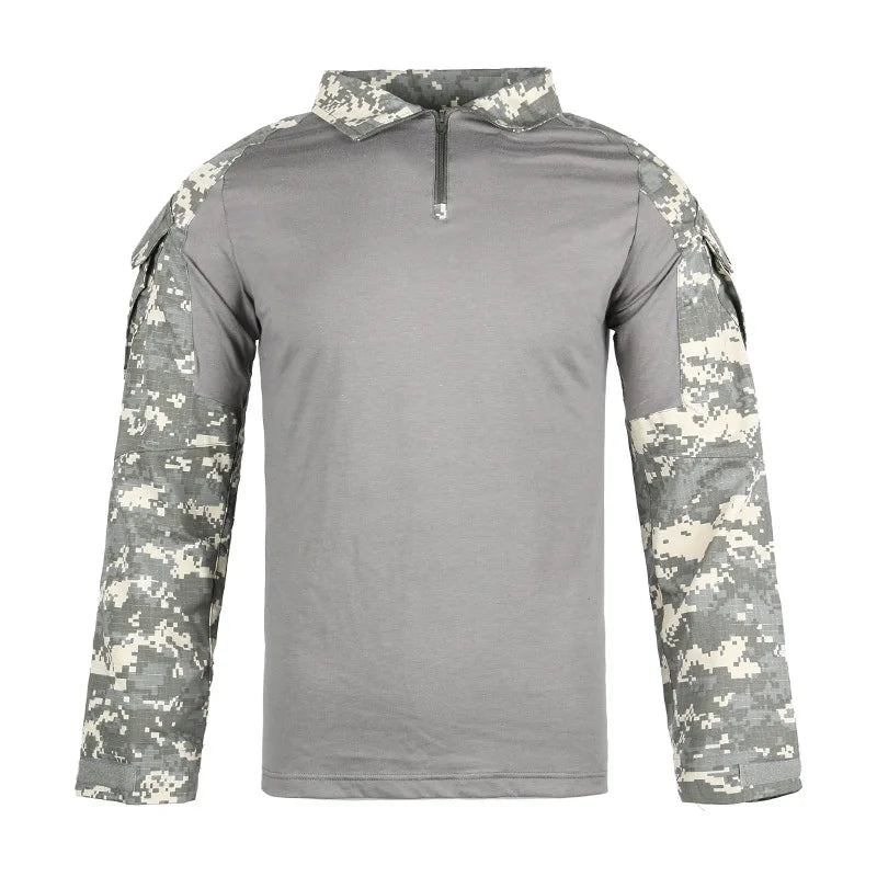 Taktisches Langarm Camouflage Shirt – Herren Outdoor Hunting & Hiking T-Shirt – Atmungsaktiv für Trekking, Airsoft & Camping