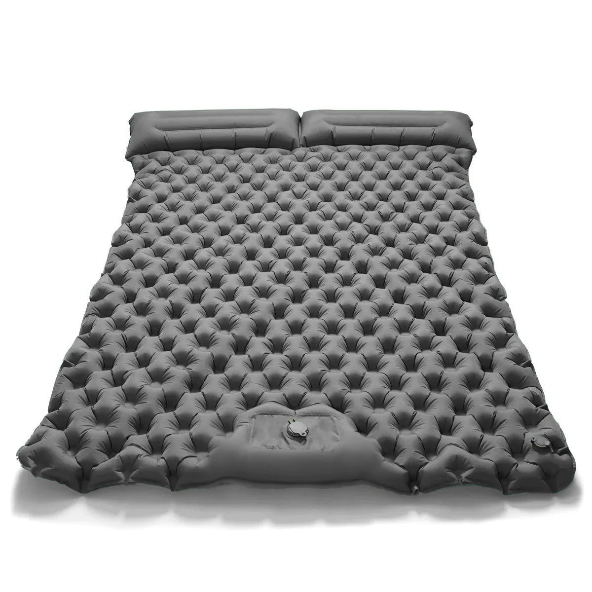 Doppel Camping-Isomatte mit integrierter Luftpumpe – Extra breite aufblasbare Schlafmatte aus TPU-Nylon – Ultraleicht & faltbar