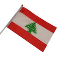 Libanon Handflagge 14 × 21 cm – Kleine Flagge mit Kunststoffstab