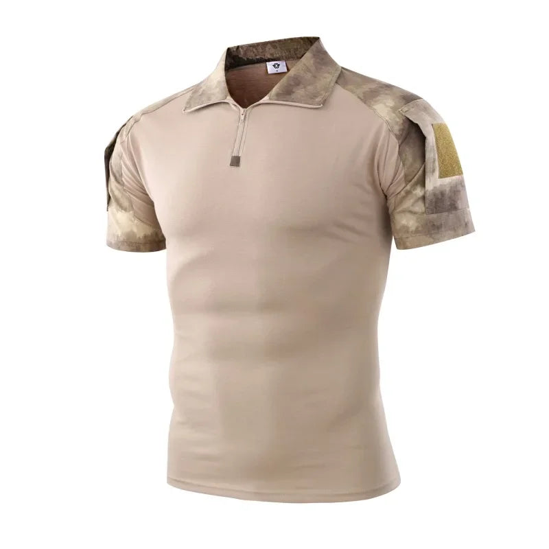 Herren Tactical T-Shirt – Kurzarm Outdoor Shirt aus Baumwoll-Polyester-Mix für Hiking, Camping & Freizeit
