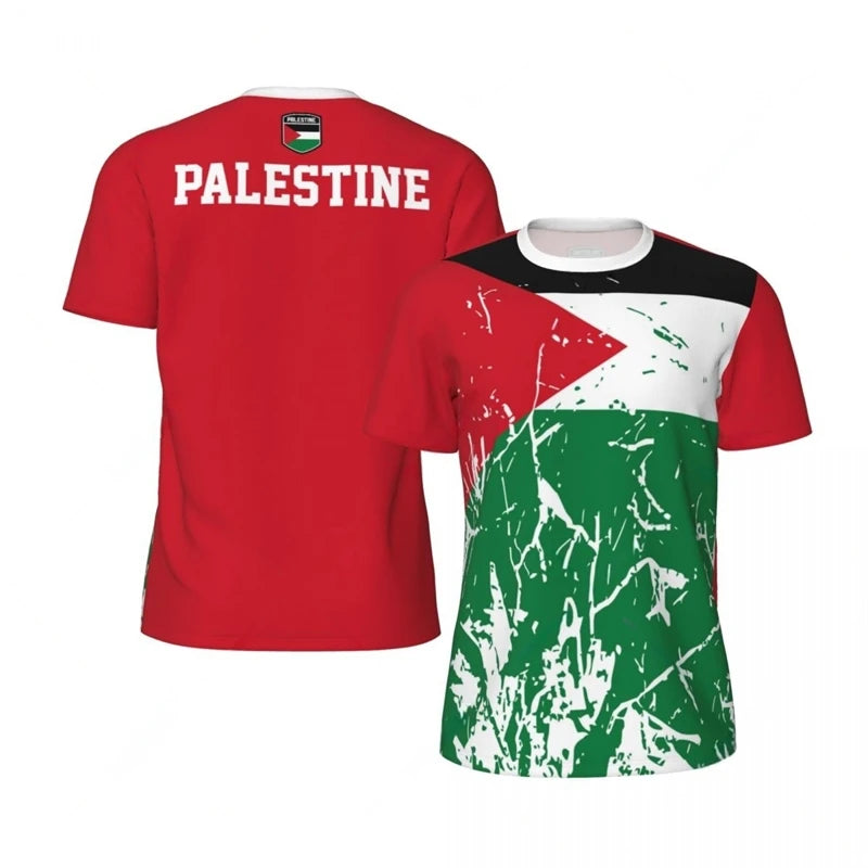 Palästina Fußball T-Shirt mit Flaggenmotiv – Atmungsaktives Unisex 3D-Print Jersey