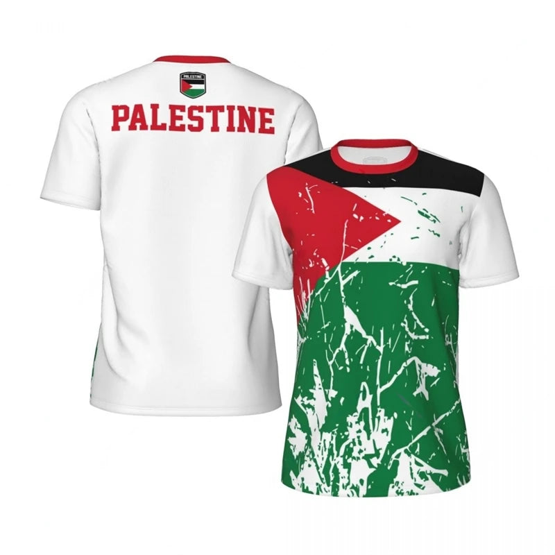 Palästina Fußball T-Shirt mit Flaggenmotiv – Atmungsaktives Unisex 3D-Print Jersey