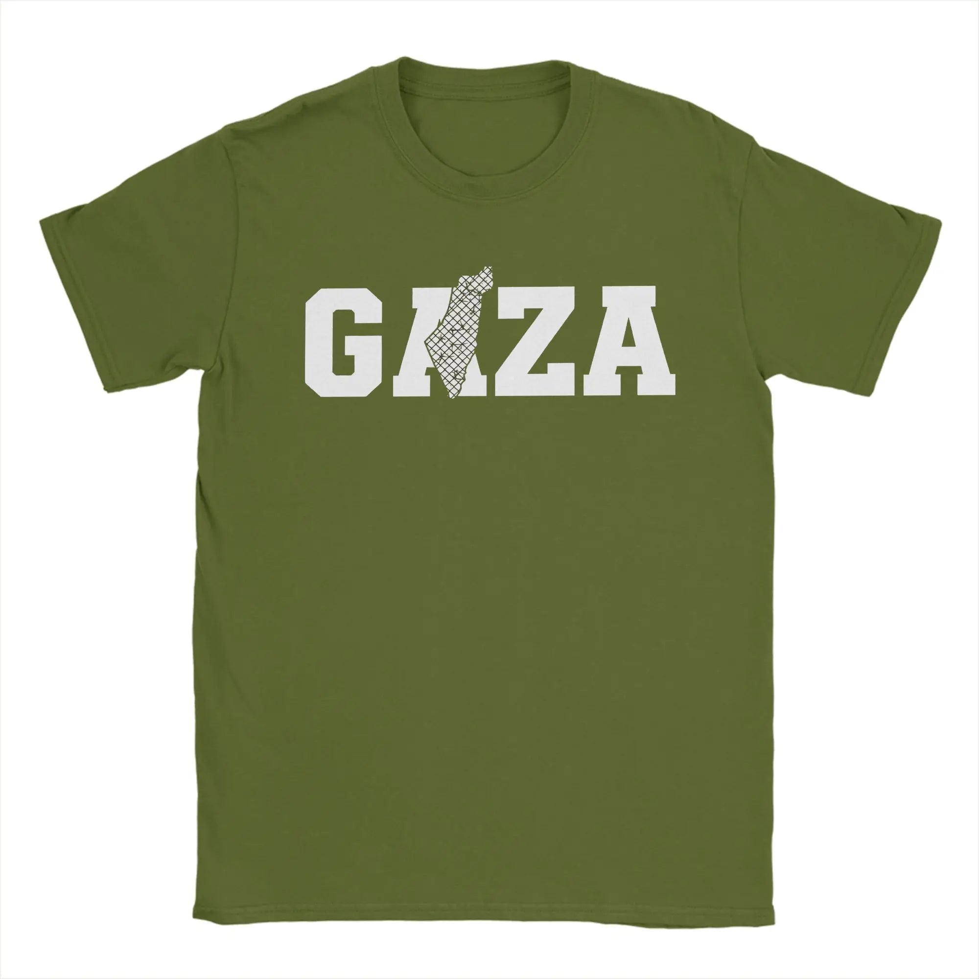 Palästina Gaza T-Shirt – Herren Baumwollshirt mit Typografie-Print | Kurzarm Casual Tee