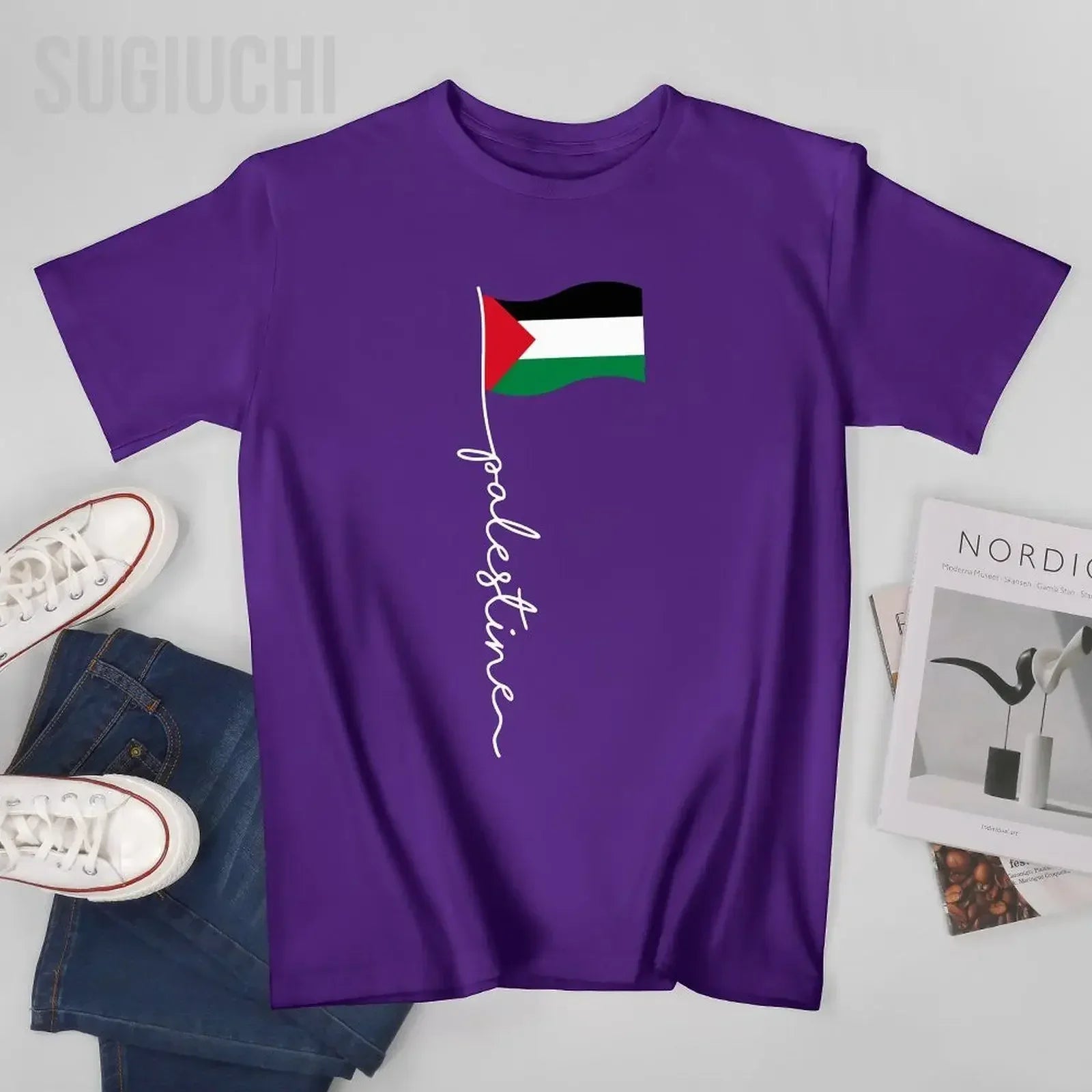 Palästina Flaggen T-Shirt – Unisex Baumwollshirt mit Print | Kurzarm Rundhals