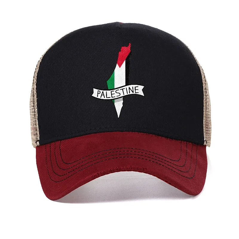 Palästina Baseball Cap – Snapback Cap mit Karten- & Flaggenmotiv | Atmungsame Unisex Kappe
