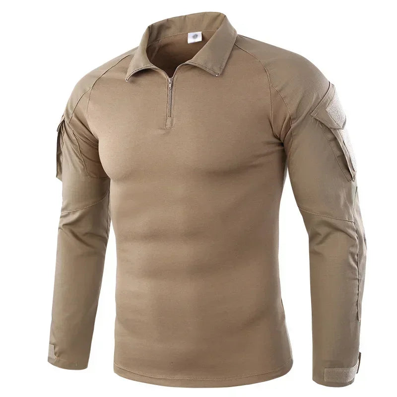 Taktisches Langarm Camouflage Shirt – Herren Outdoor Hunting & Hiking T-Shirt – Atmungsaktiv für Trekking, Airsoft & Camping