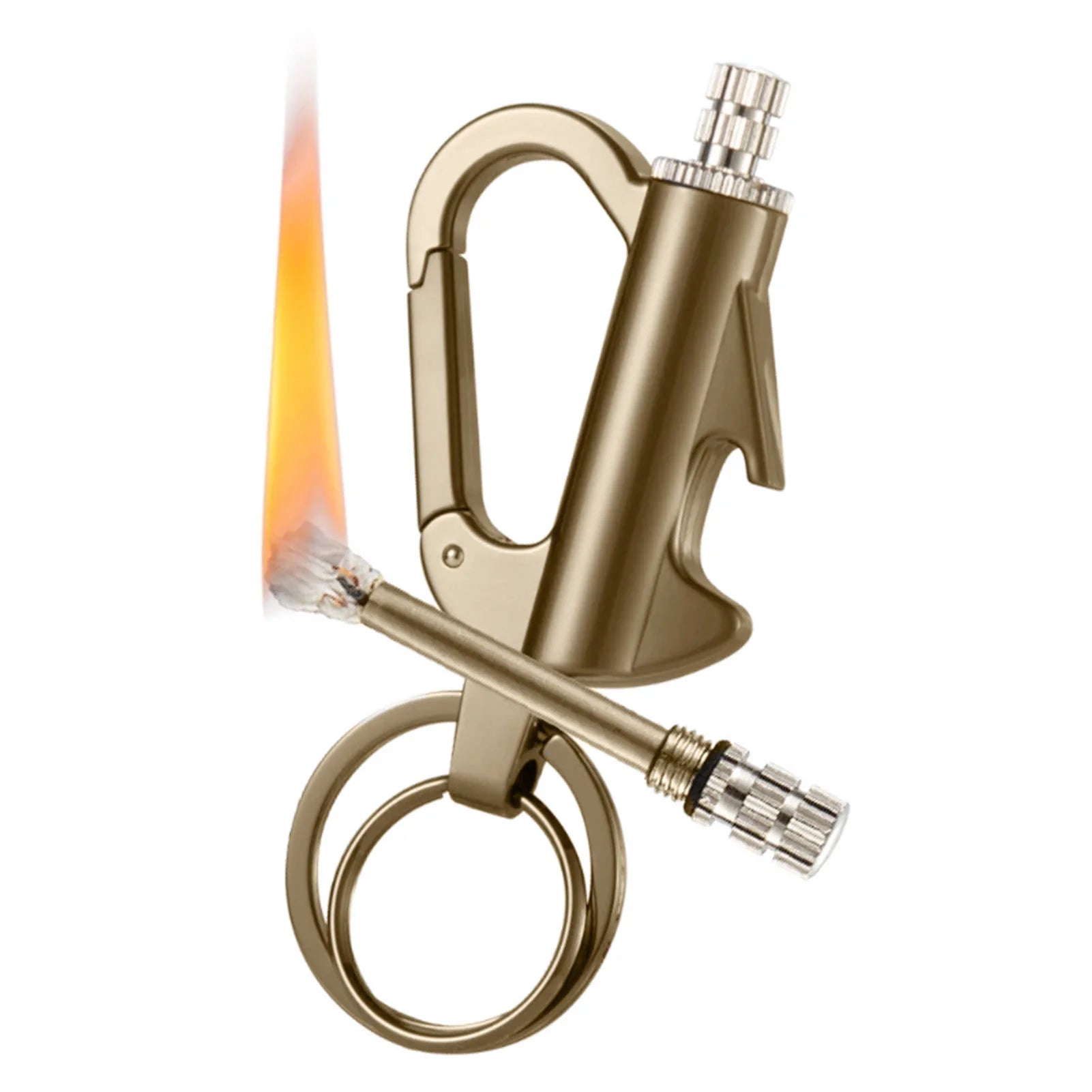 Wasserdichtes Permanent-Match Feuerzeug mit Schlüsselanhänger – Wiederbefüllbarer Outdoor Feuerstarter für Camping, Notfälle & Zigaretten