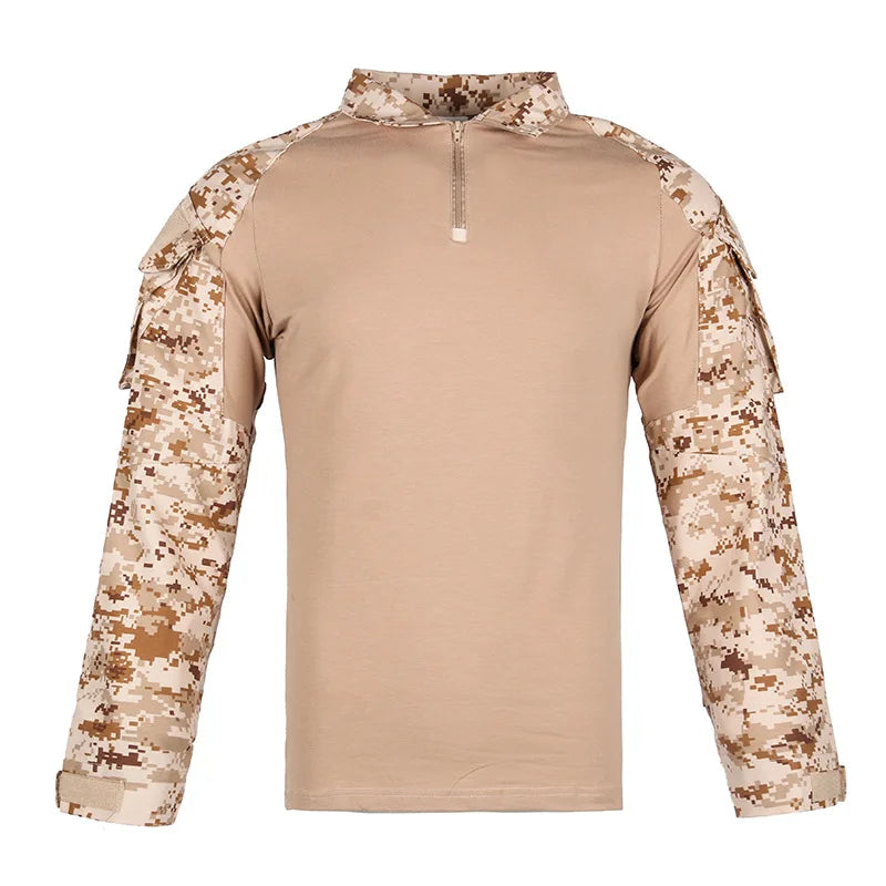 Taktisches Langarm Camouflage Shirt – Herren Outdoor Hunting & Hiking T-Shirt – Atmungsaktiv für Trekking, Airsoft & Camping