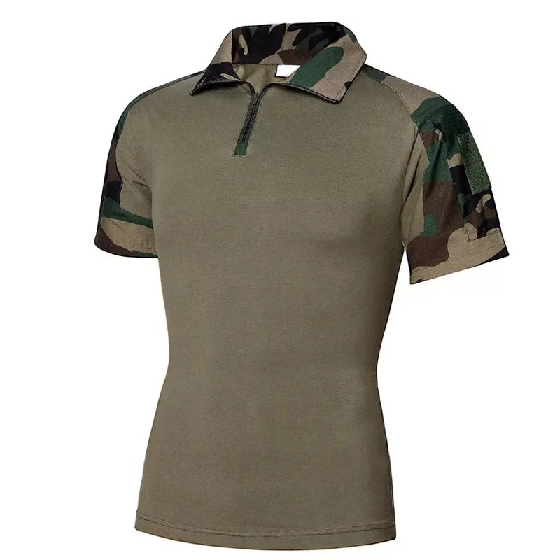 Herren Tactical T-Shirt – Kurzarm Outdoor Shirt aus Baumwoll-Polyester-Mix für Hiking, Camping & Freizeit