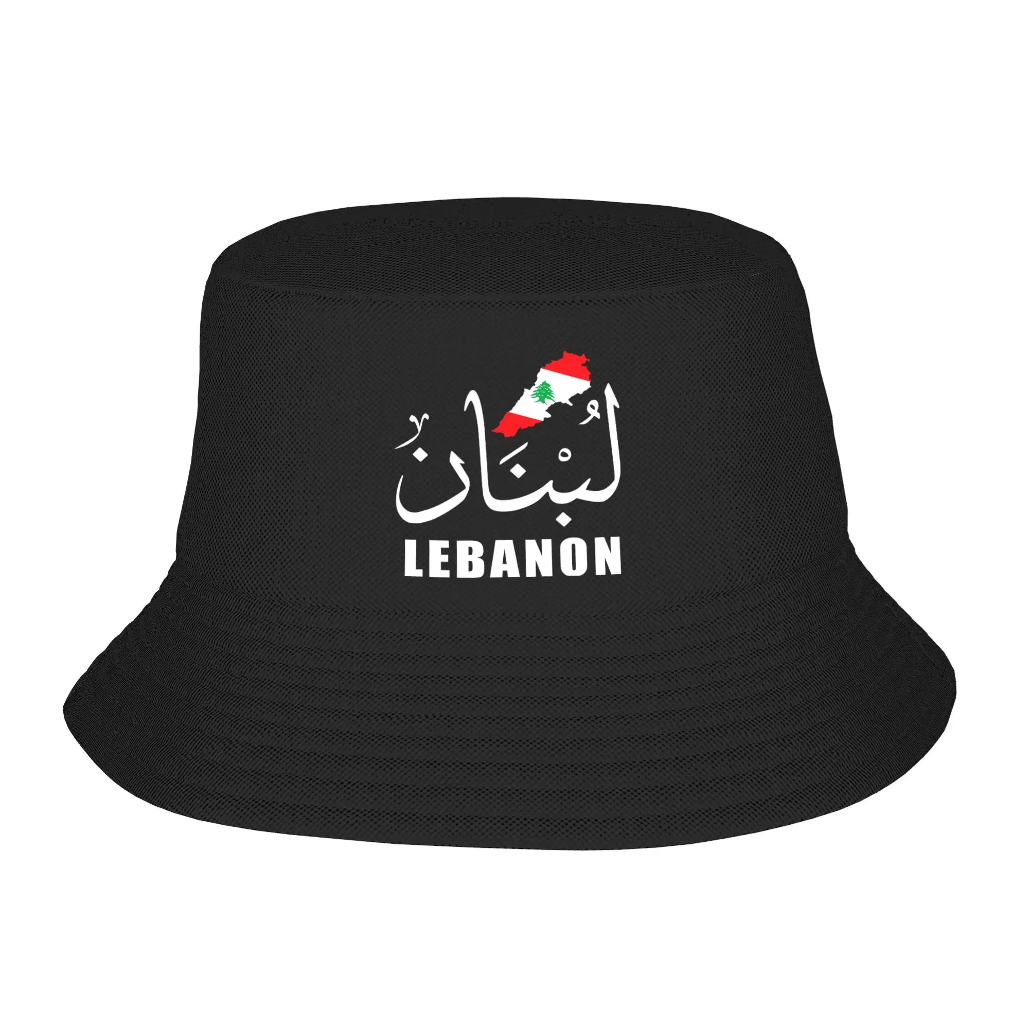 Libanon Bucket Hat mit arabischem Schriftzug & Landkarten-Design – Fischerhut mit UV-Schutz – Unisex