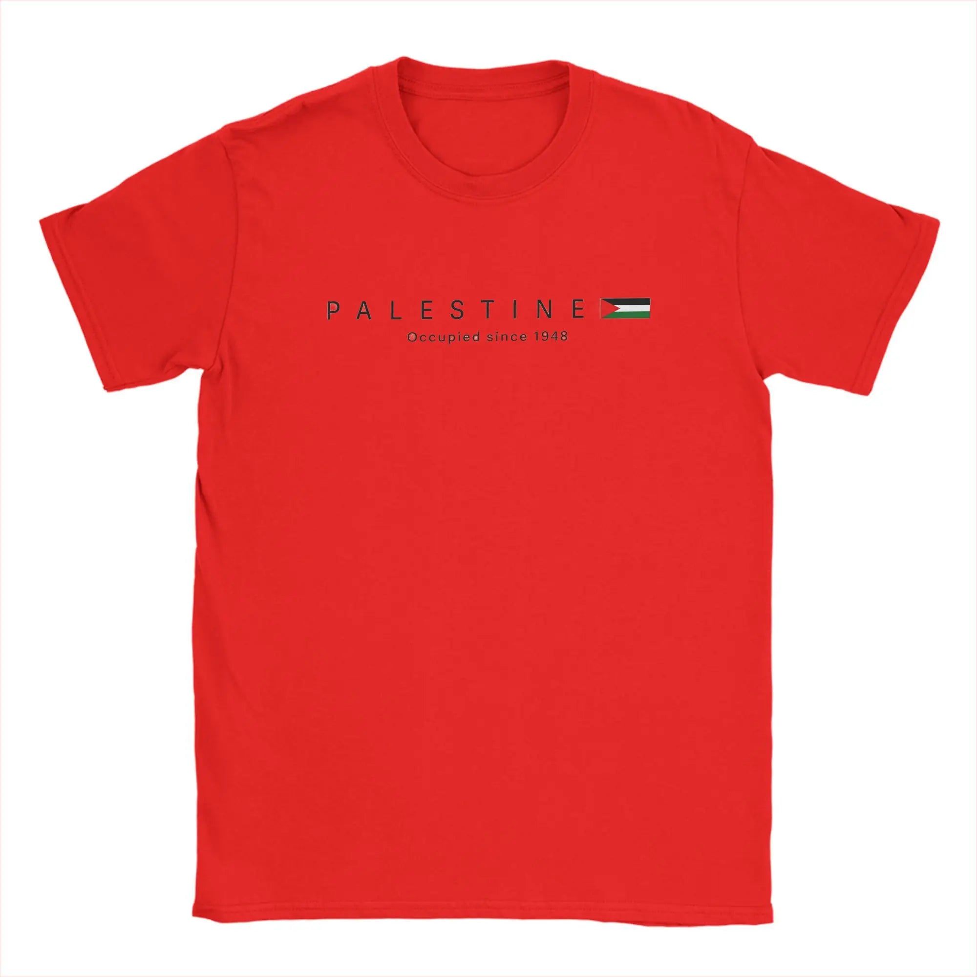 Palästina Flagge T-Shirt Herren – Baumwoll-Shirt mit Palästina-Karte, Rundhals, Sommer Streetwear, Kurzarm, Große Größen