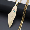 Palästina Halskette mit Landkarten- & Flaggenanhänger – Edelstahl Kette in Goldoptik – Unisex